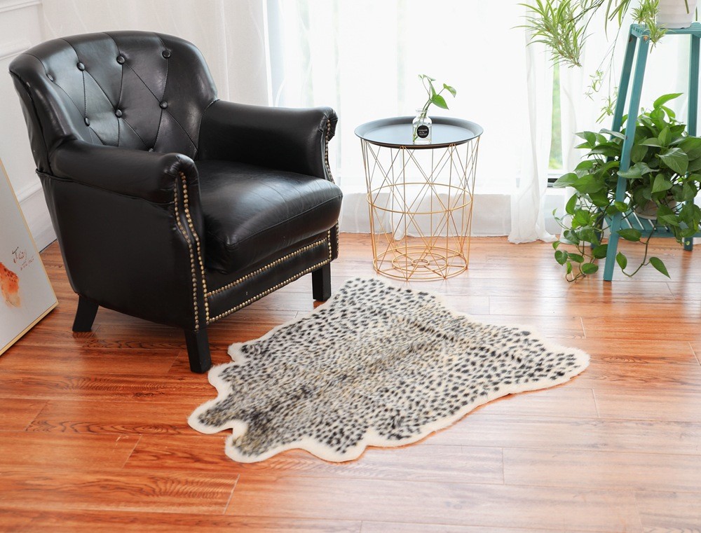 Animal Printed Zebra Leopard Tiger Cow Hide Faux Fur Rug Carpet Blanket Washable