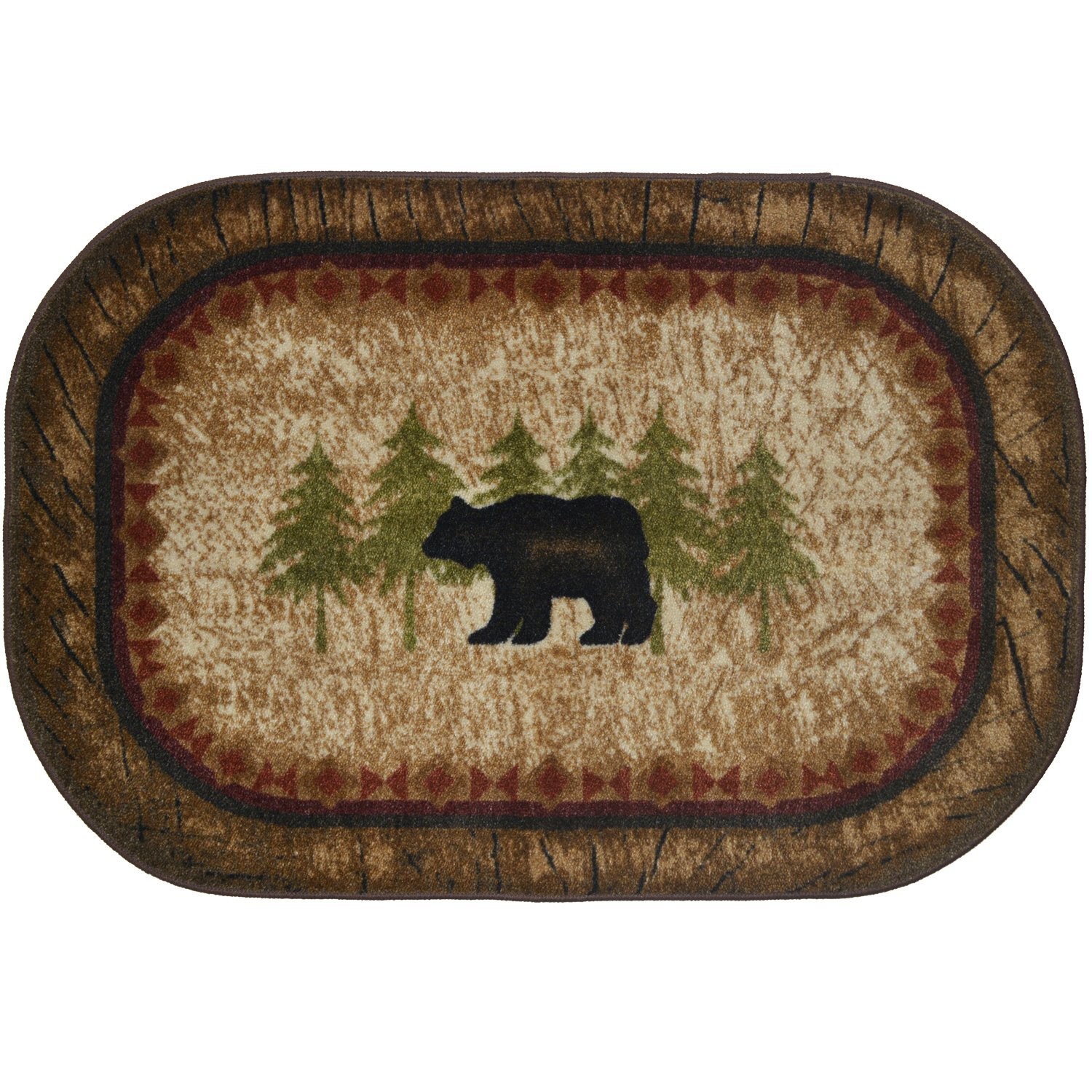 Cozy Cabin CC5282 Birch Bear Non Skid Rug 30″x46″ Brown (CC5282 COZY CABIN)