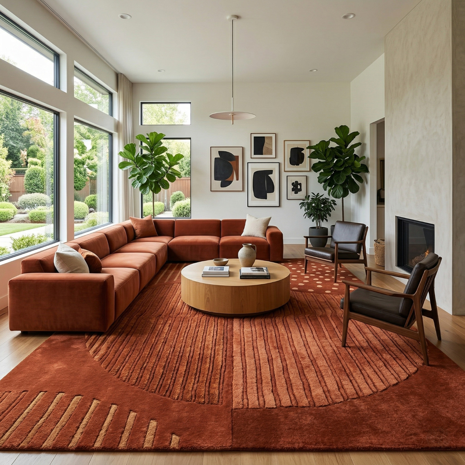8×10 Hand Tufted Wool Area Rug Designer Handmade Woolen Carpet Living Dining Bed