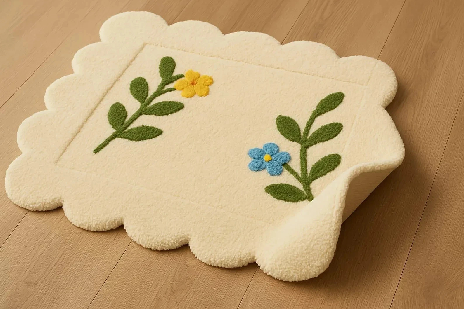 New Color Beige green pink Blue Irregular Hand Tufted 100% Wool Rug Carpet Rug