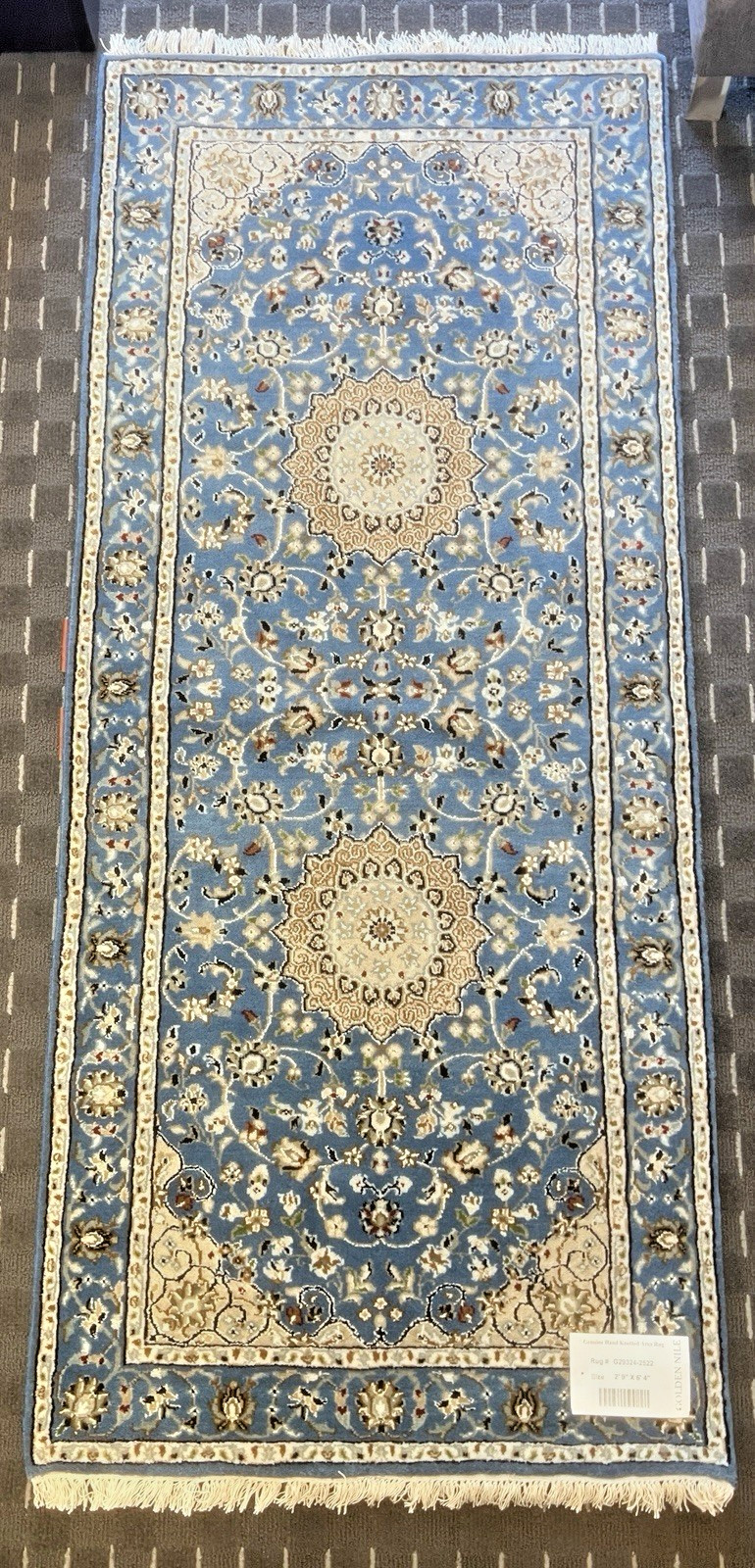 NWT Golden Nile Rug Genuine Hand-Knotted $1899 Runner 6’4″x 2’9″ One of a Kind!