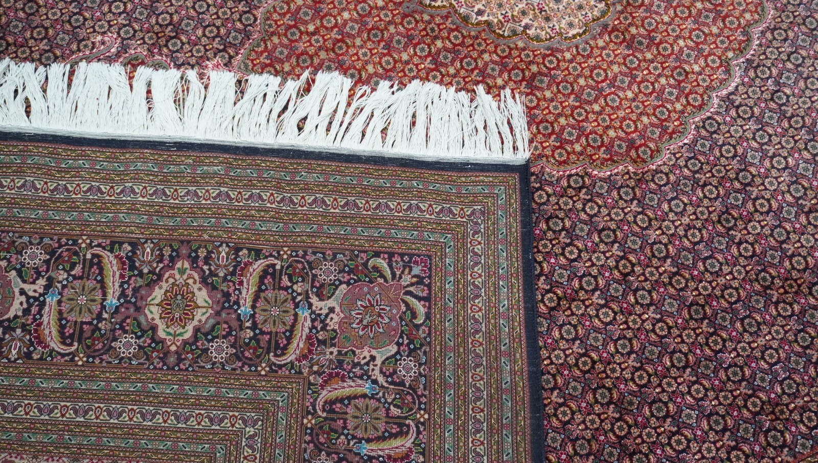 Superb Silk & Wool Tabrizz Hand Knotted Oriental Rug 9’8″ x 13’3″