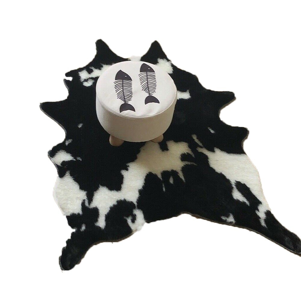 Cow Print Area Rug Faux Hide Carpet Animal Print Door Mat Soft Living Room Decor