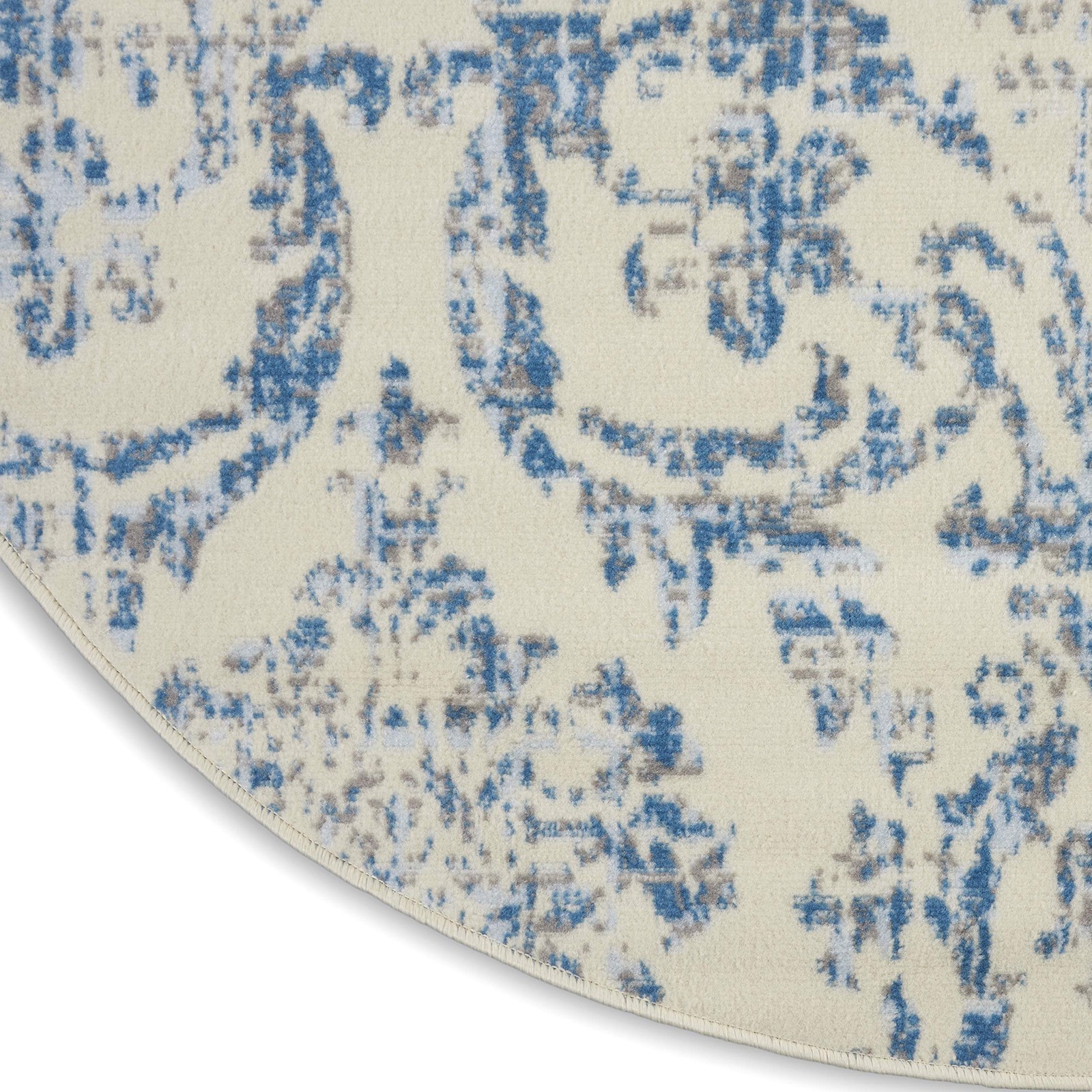 Nourison Home Jubilant Ivory Blue 8′ x Round Area Rug (Round),