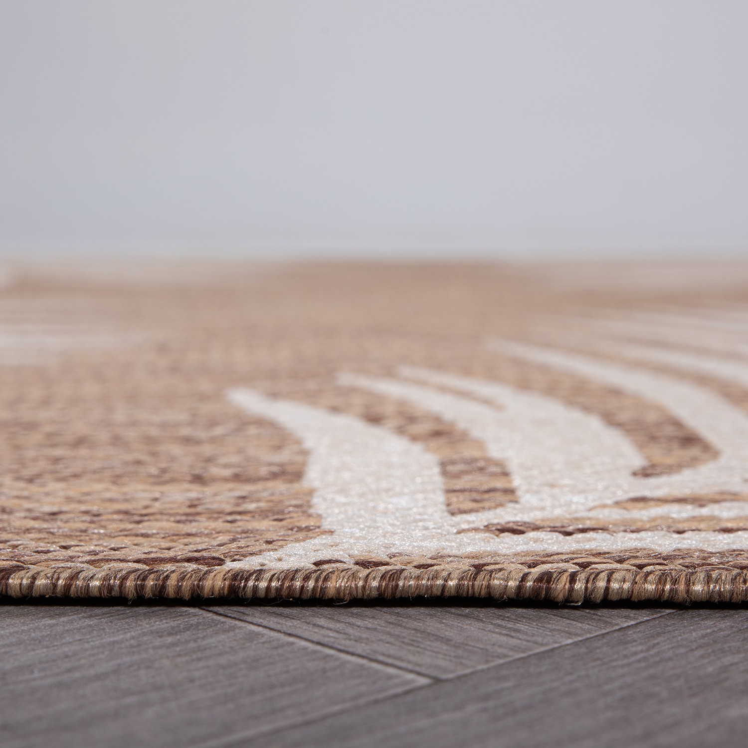 Rugshop Brown Outdoor Rugs Palm Leaves Textured Flat Weave Indoor/Outdoor Rugs