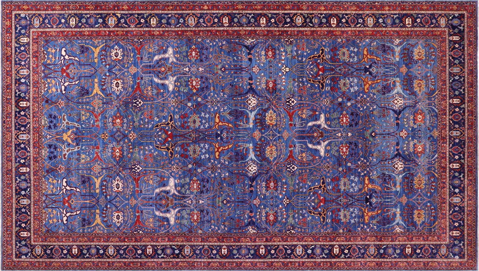 Blue Fine Serapi Hand Knotted Wool Rug 13′ 10″ X 22′ 10″ – Q22734
