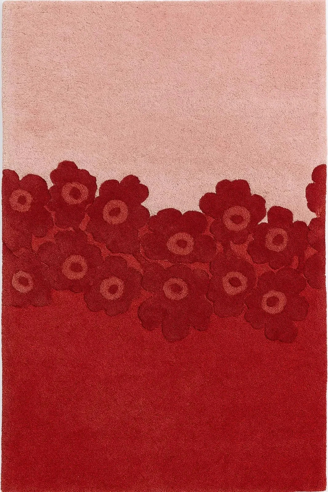 Handmade Hand Tufted Wool Rug Red Pink Floral Modern Area Carpet 6×9 8×10 9×12