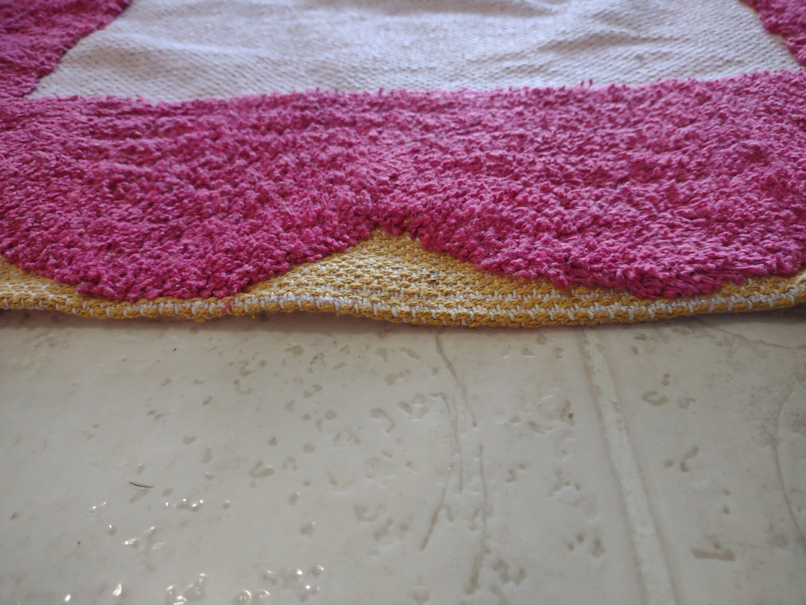 Cotton Printed Tufted Rug 53 1/2 By 28 1/2 Cotton Rug