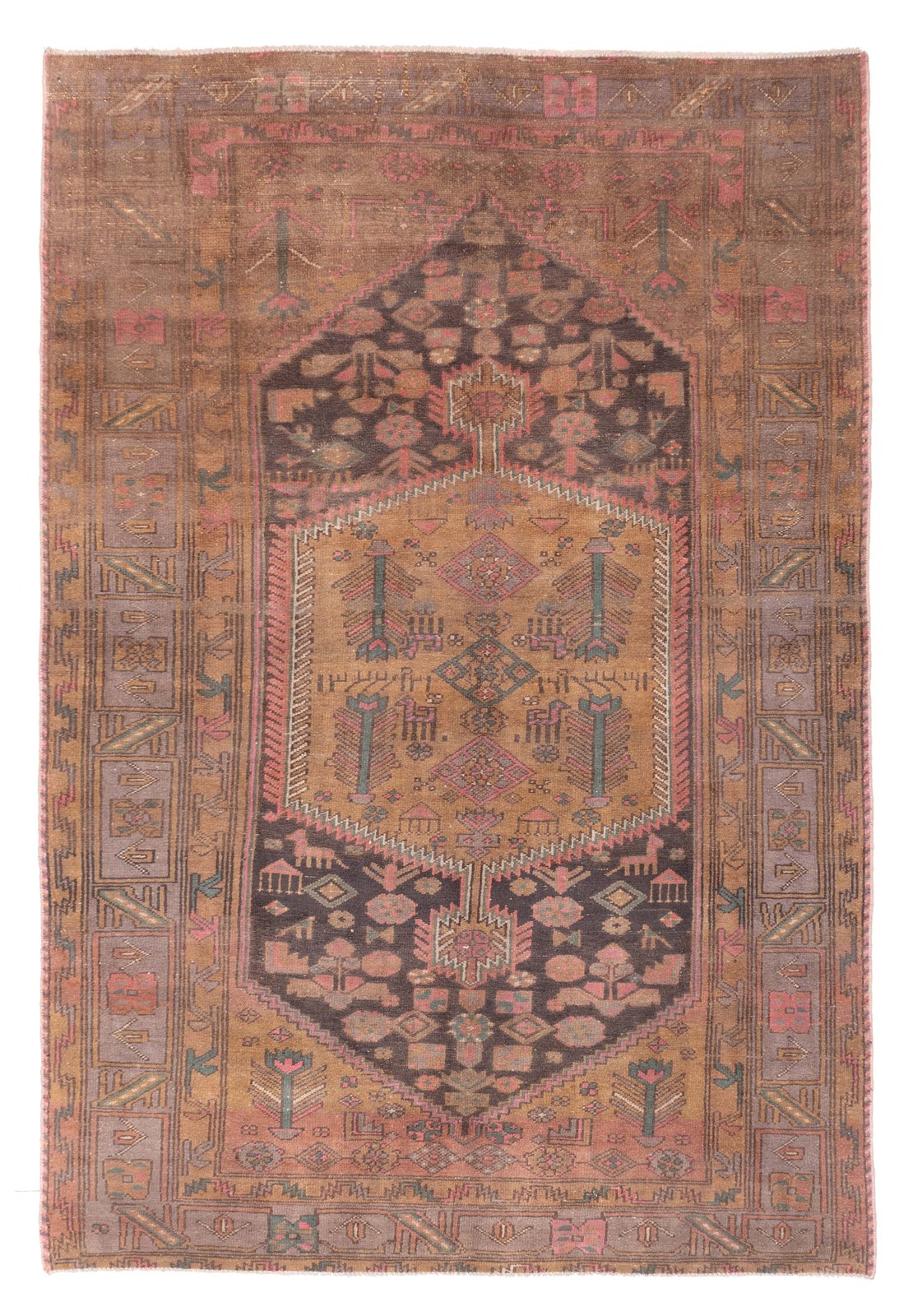 Vintage Traditional Hand-Knotted Area Rug 5’1″ x 7’7″ Oriental Wool Carpet
