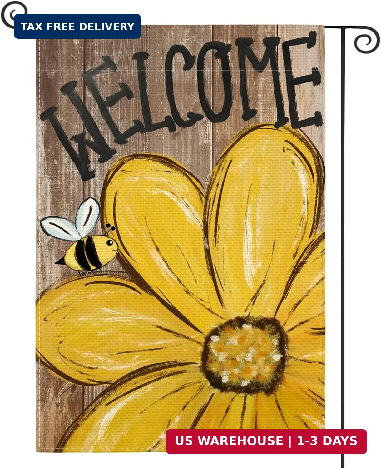 AVOIN colorlife Sunflower Bumblebee Spring Summer Garden Flag 12×18 Inch | Doubl