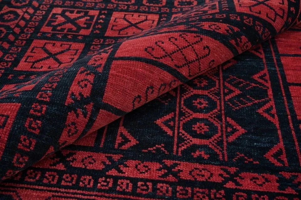 Hand Knotted Turkish Wool Rug Red Tribal Vintage Oriental Area Rug