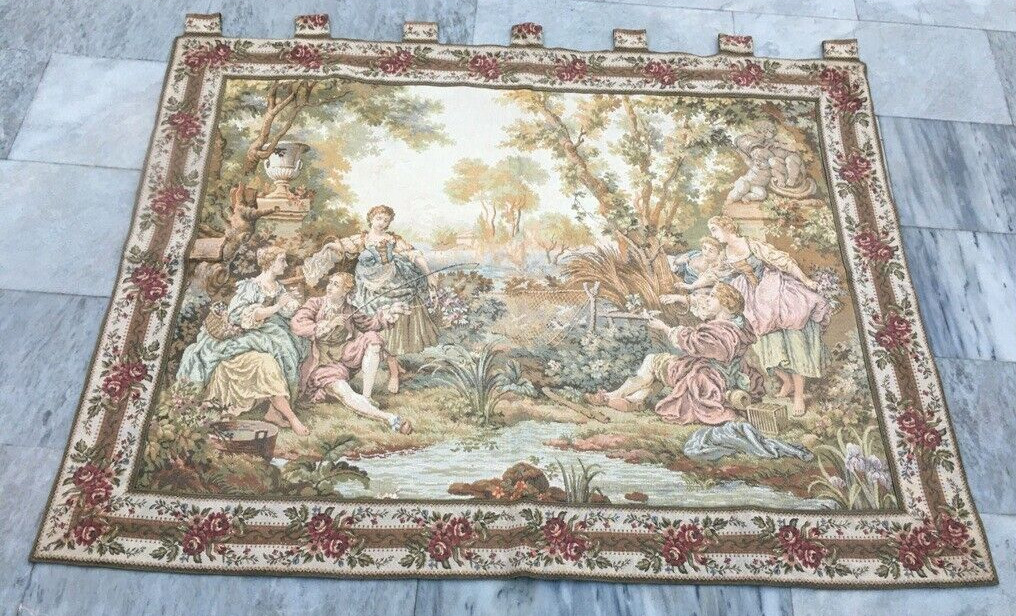 Vintage Tapestry, French Tapestry Romantic Pictorial Tapestry Home Decor 4x5ft