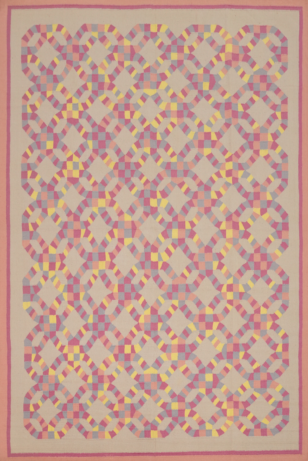 Geometric Kilim Durrie Rugs Flatweave Pile Kelim Carpets 9×12 ft