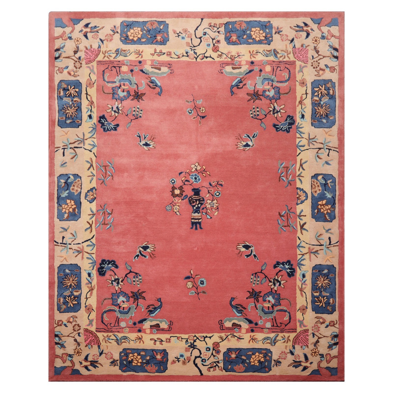 LoomBloom Multi Sizes Pink Hand Tufted Chinese Art Deco New Zealand Wool Rug