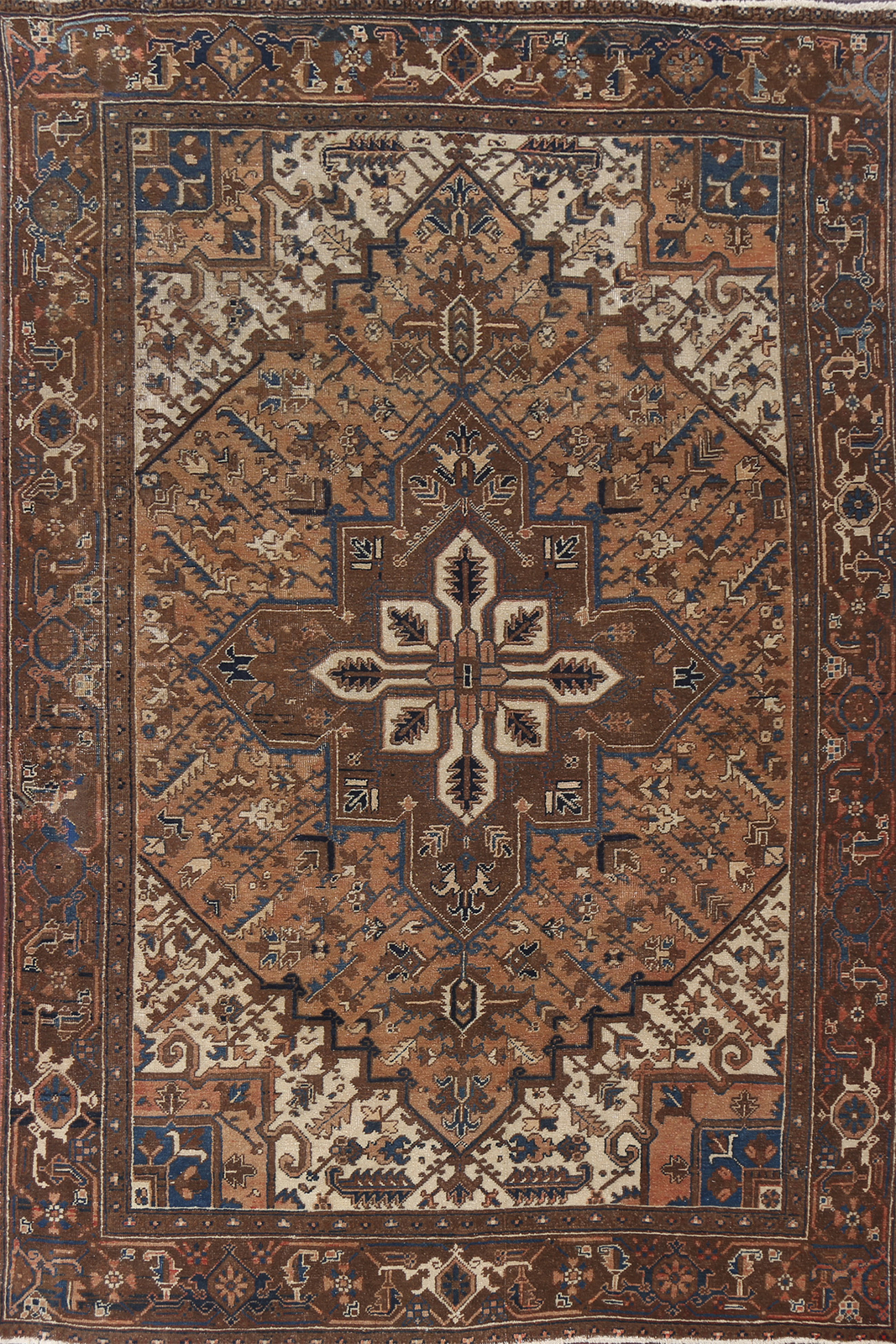 Semi-Antique Geometric Heriiz Traditional Living Room Hand-made Area Rug 7×10