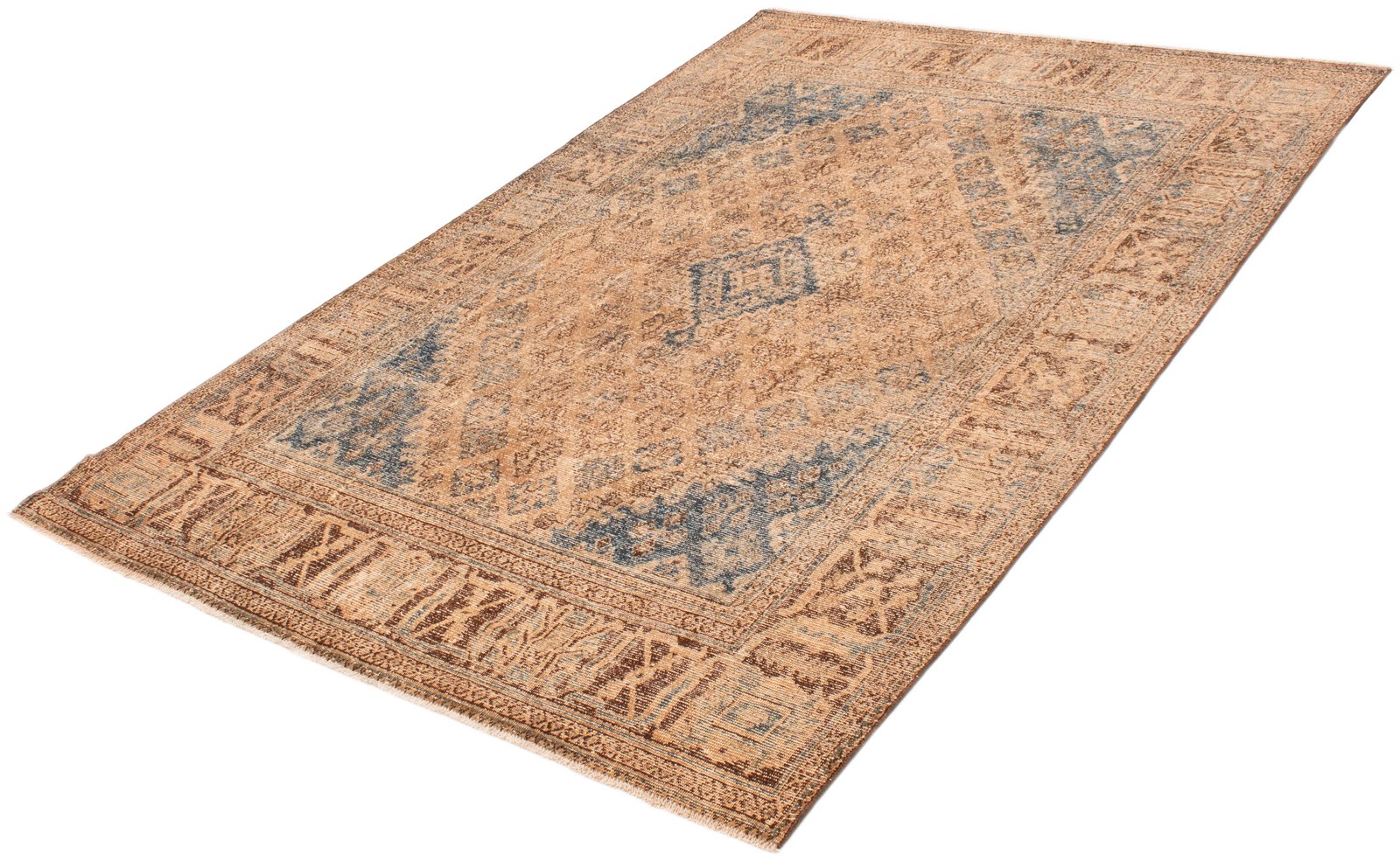 Vintage Hand-Knotted Area Rug 7’5″ x 11’1″ Traditional Oriental Wool Carpet