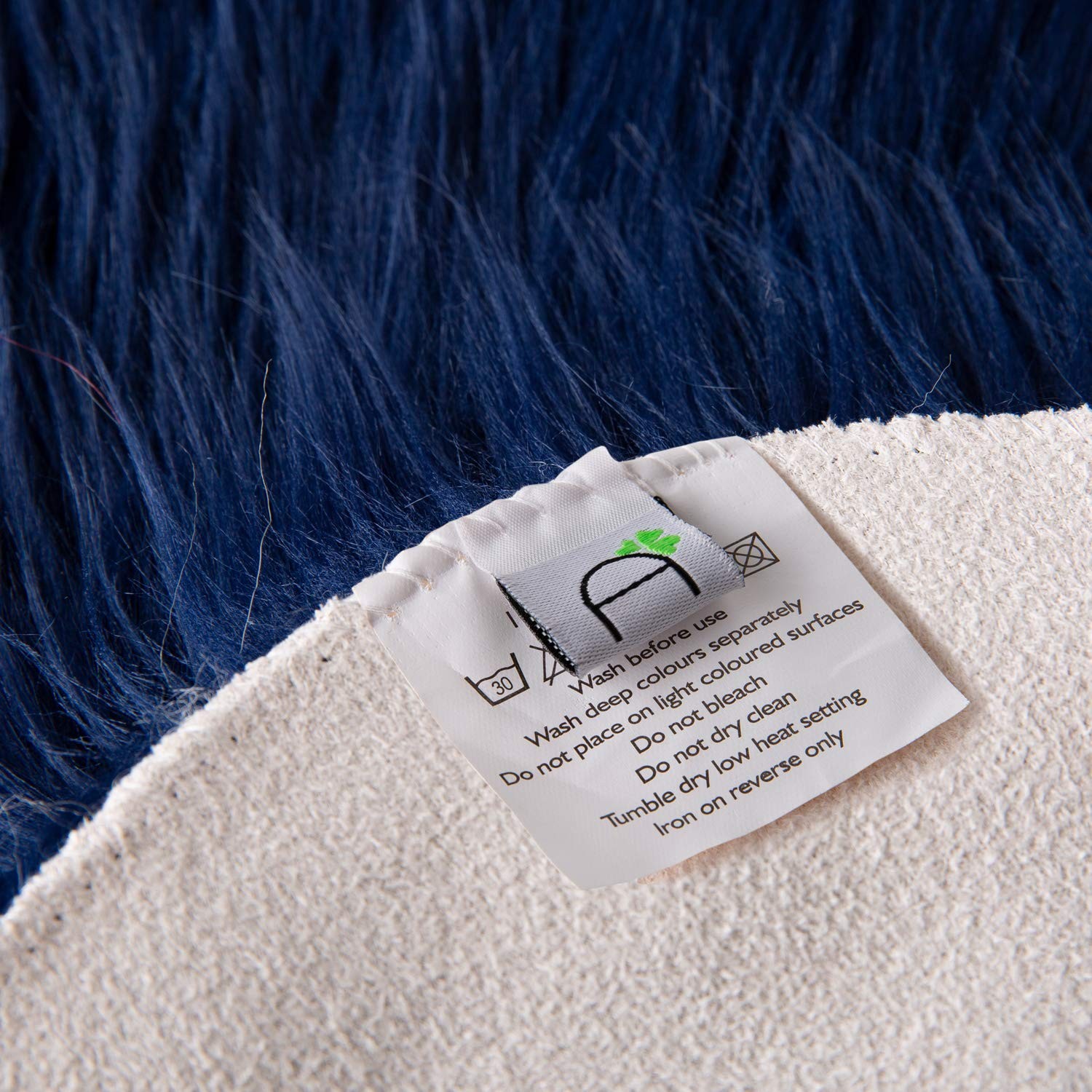 Ashler Faux Fur Rug, Dark Blue Area Rugs, Fluffy Sheepskin Fur Rug, Fuzzy Ultra