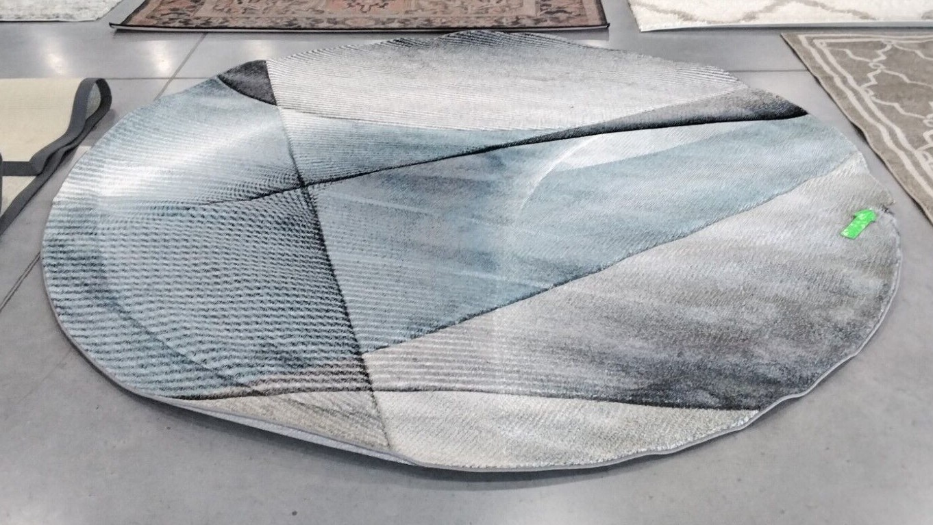 GREY / TEAL 9′ X 9′ Damaged Binding Rug, Reduced Price 1172723318 HLW715D-9R