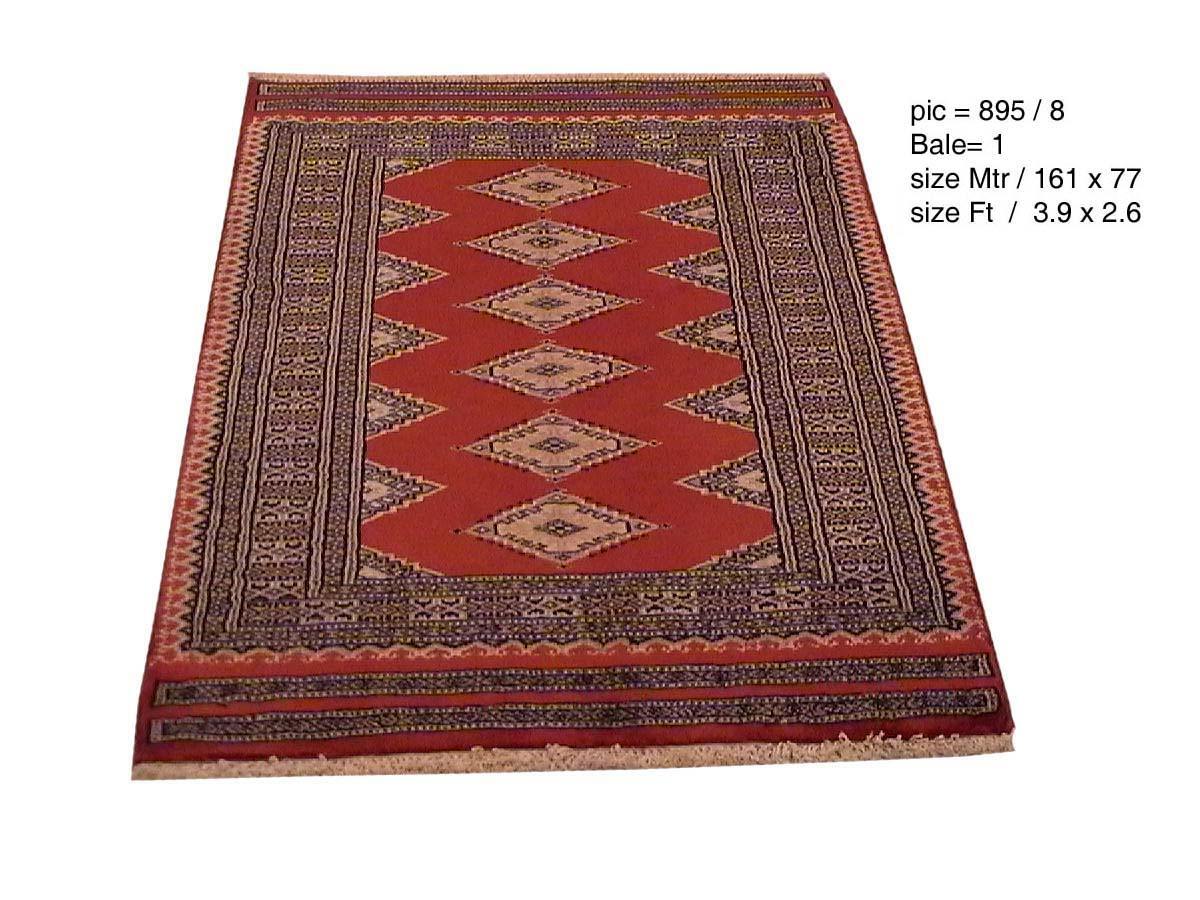 3×4′ Red Wool & Silk Jaldar Bokhara Rug 25408