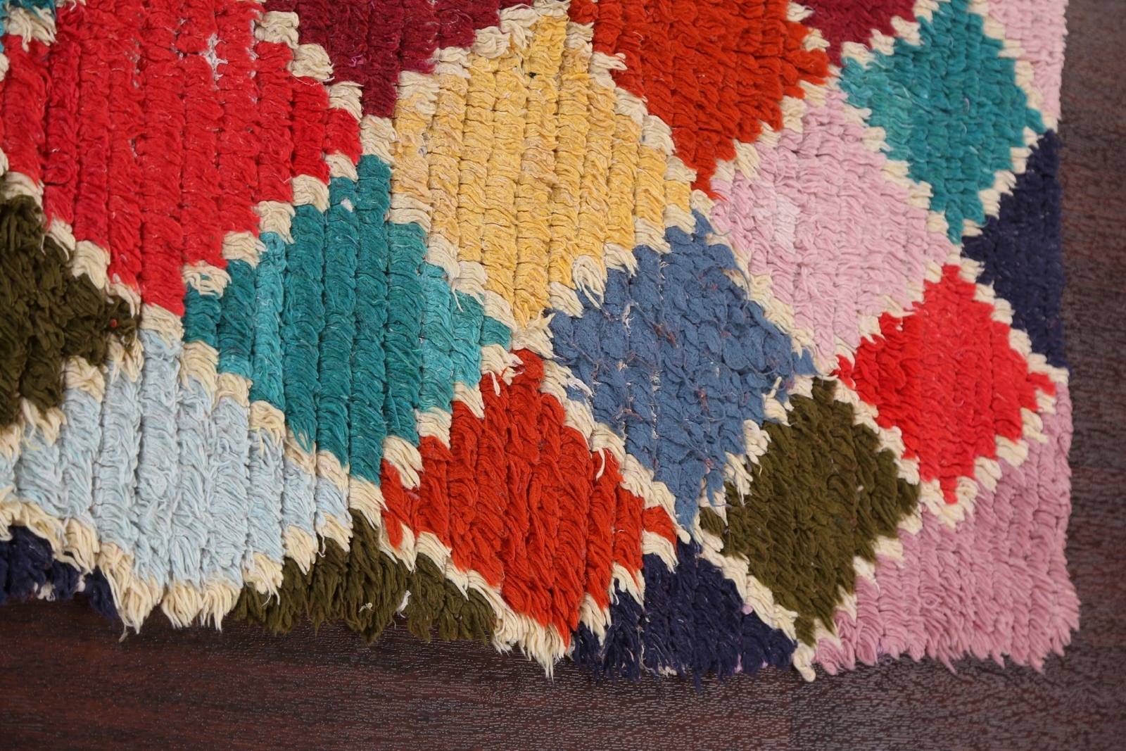 Vintage Custom Hand-Knotted Moroccan Wool Rug Home Decor 3×6 ft