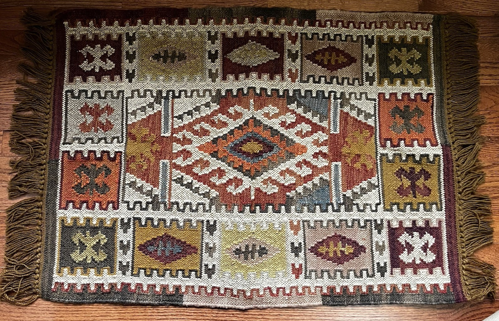 Pottery Barn Gianna Kilim Flatweave Dhurrie Indoor Outdoor Rug 2’ x 3’ New