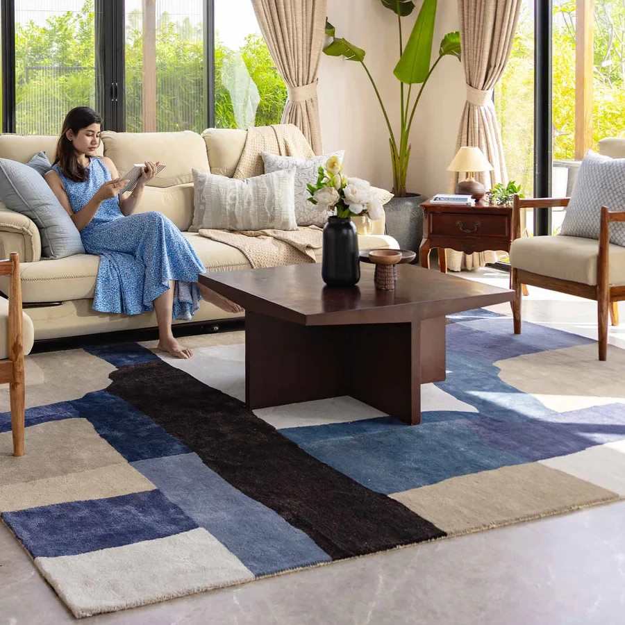 New Area Carpet Rug Color Multi Hand Tufted Woollen And Viscose Rug Bed Room
