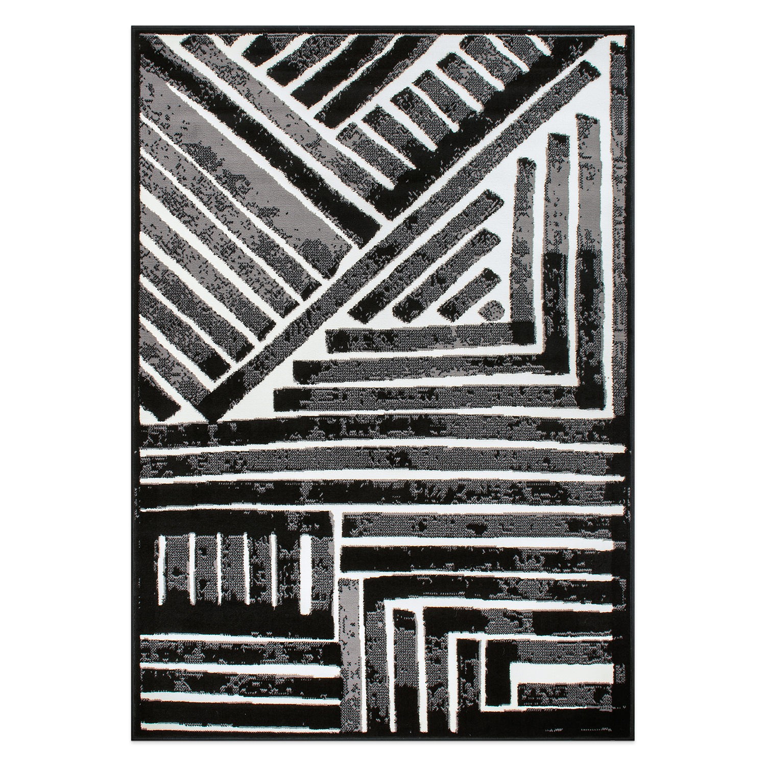 Rugshop Area Carpets Contemporary Stripe Design Area Rug Living Room Rugs Black