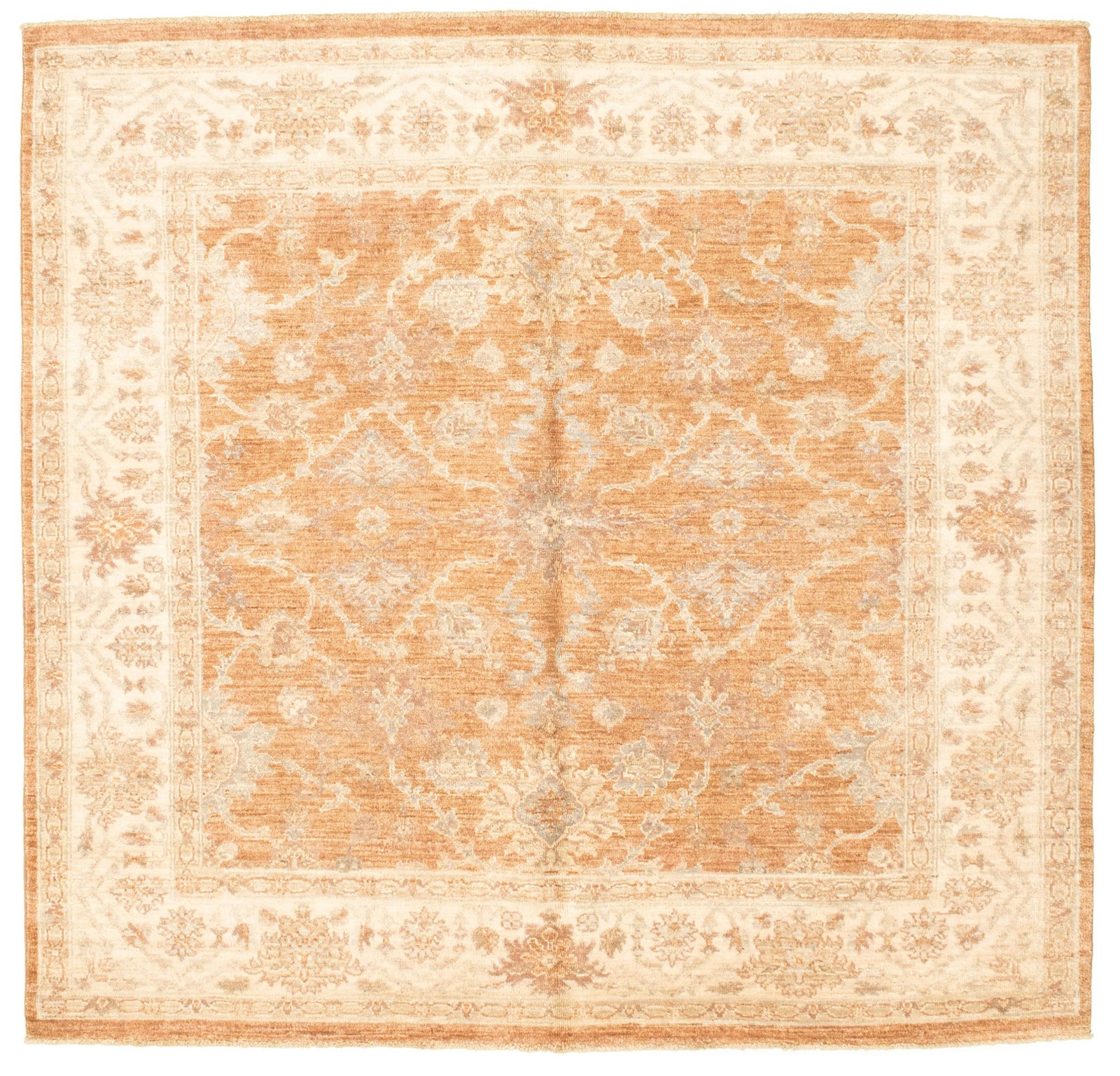 Traditional Copper Hand-knotted Oriental Carpet 6’0″ x 6’1″ Wool Area Rug