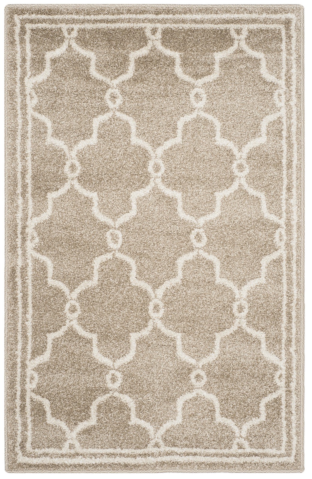 Amherst Collection Accent Rug – 2’6″ x 4′, Wheat & Beige, Trellis Design, Non
