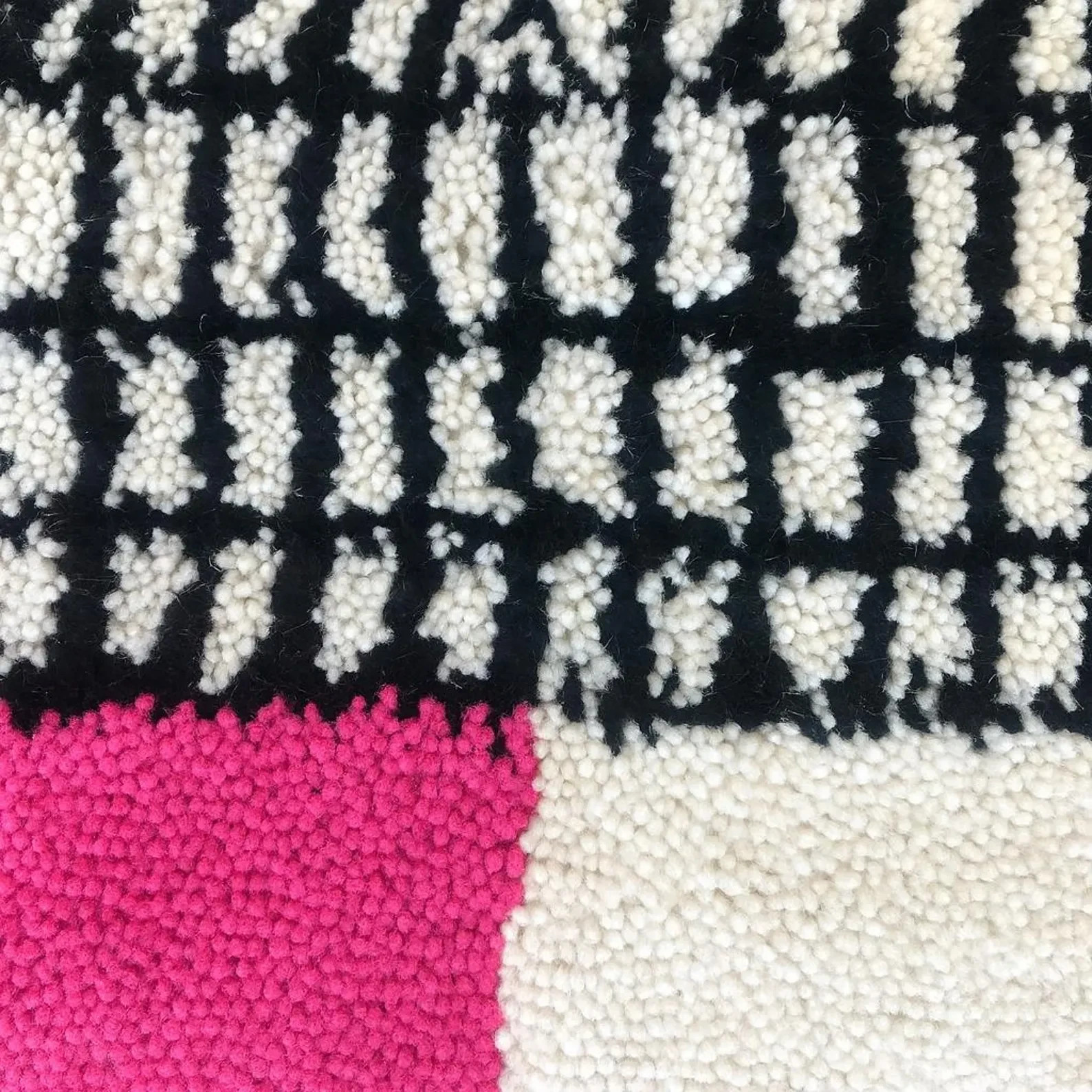 Moroccan Runner Berber Wool Rug Color Pink and White Abstract Custom Area Rug