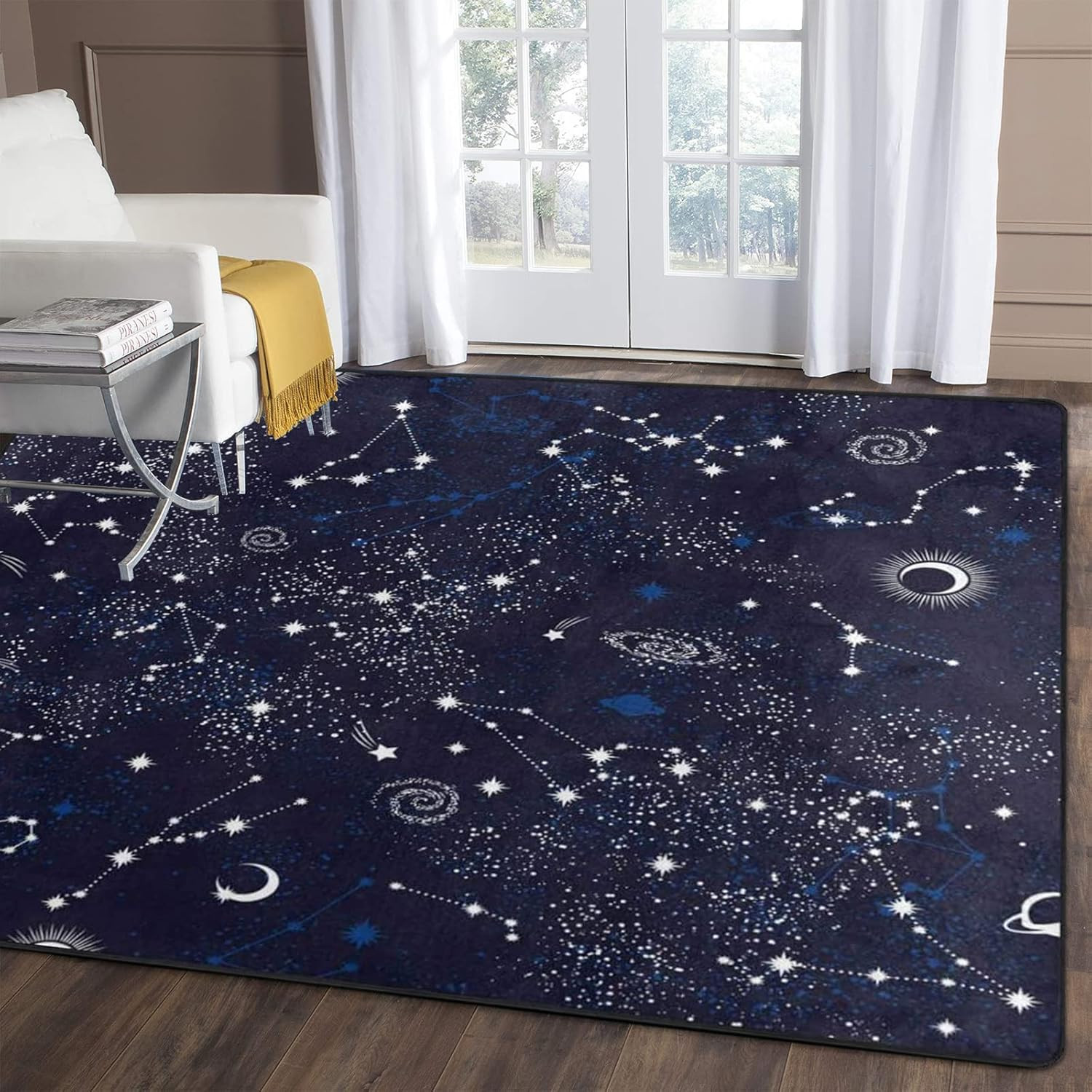 Galaxy Star Sky Area Rug 5’X7′ for Living Room & Bedroom Decor
