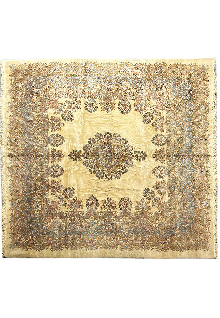 11.5 x 11.8 Ivory SQUARE Perrsian Craftsmanship Kermaan Rug 23666