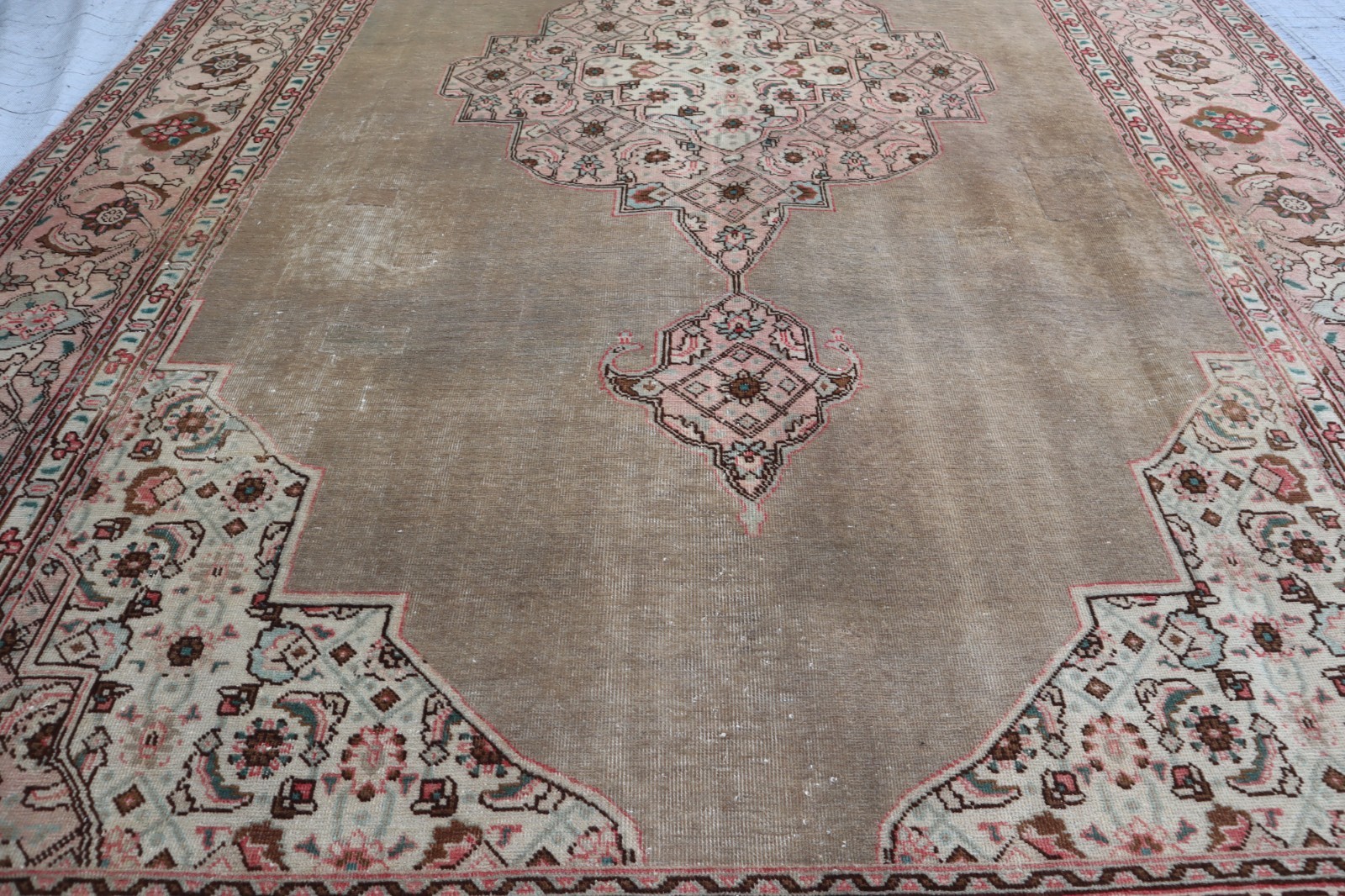 8’0x12’10 ft Vintage Tribal Caucasian Rug, Gray Hand Knotted Veg Dyes Wool Rug