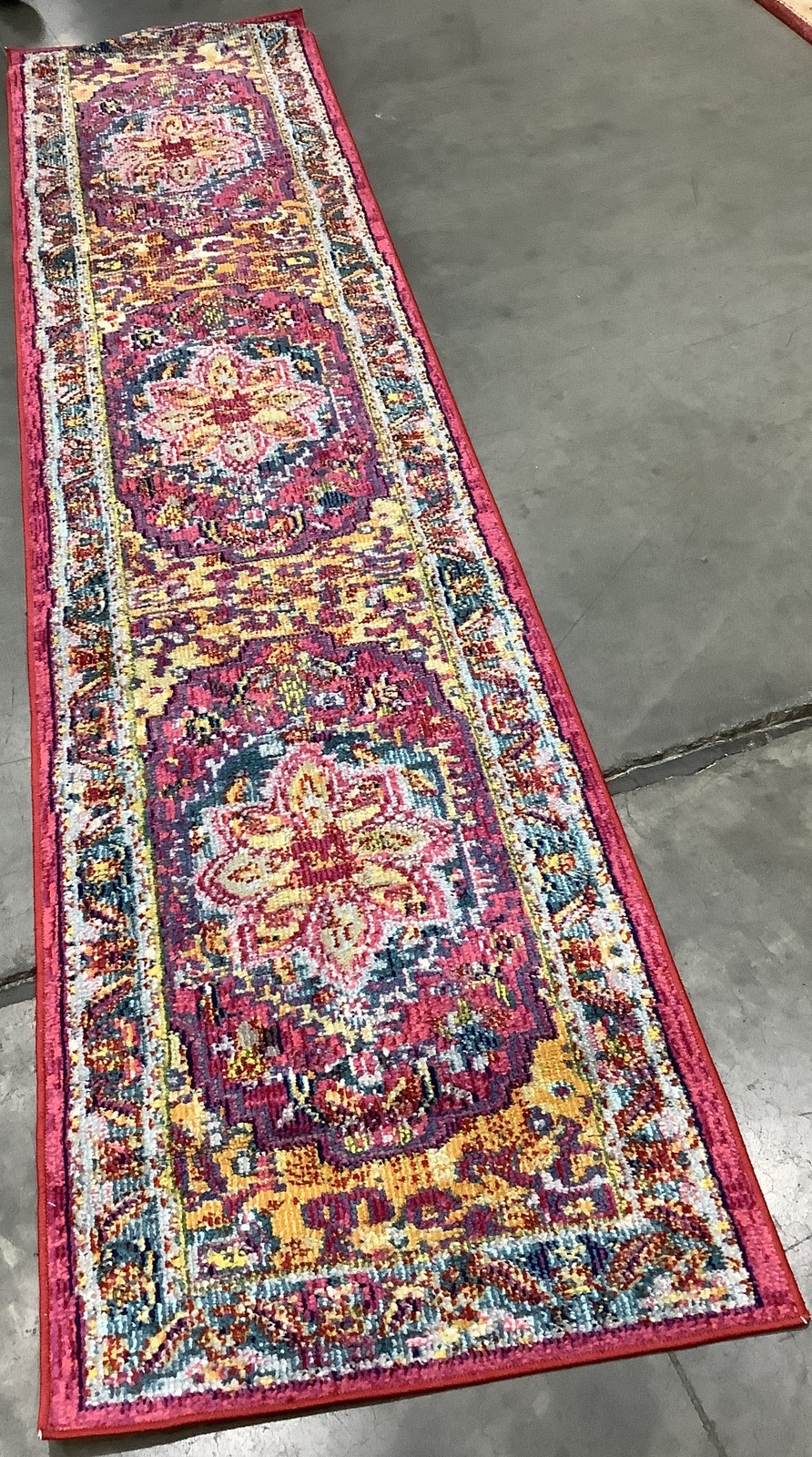 FUCHSIA / BLUE 2′-3″ x 10′-0″ Flaw in Rug, Reduced Price 1172684377 PHX153R-210