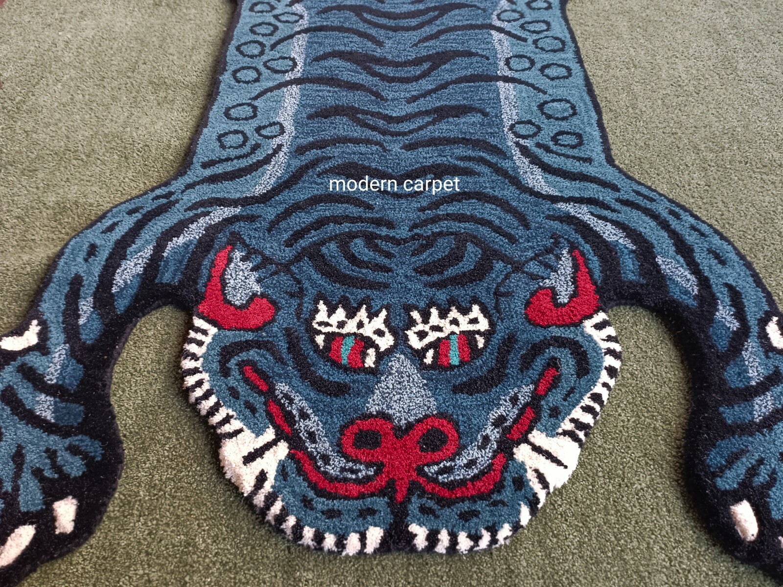 Tibetan Tiger Rugs 2×3 Feet Handmade 100% Woolen Hand Tufted For Home Decoration