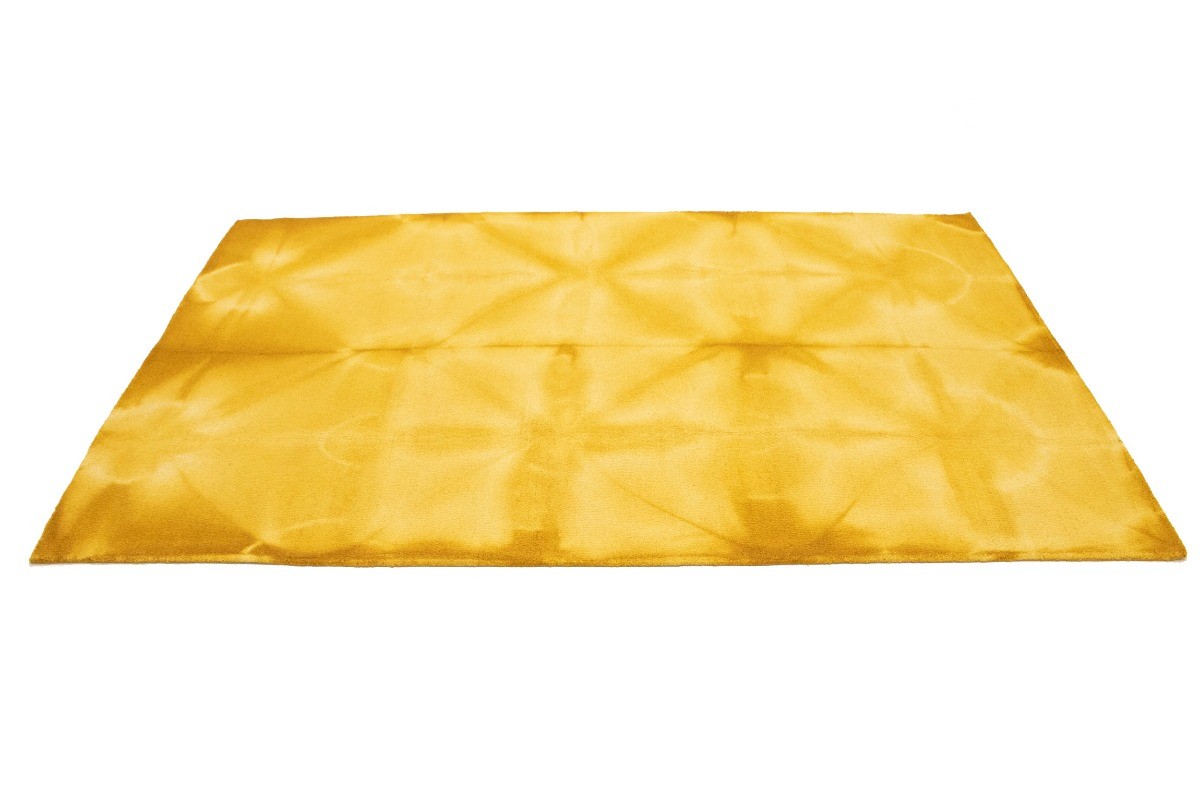 Contemporary Golden Yellow Tie-Dye Abstract 5X8 Hand-Tufted Modern Rug Carpet