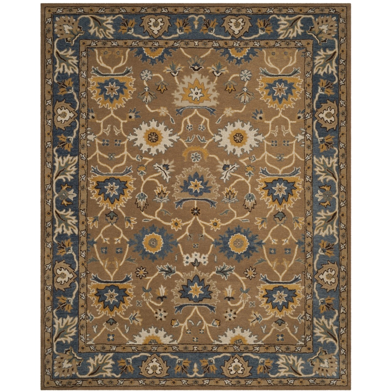 SAFAVIEH Heritage HG652A Handmade Camel / Blue Rug