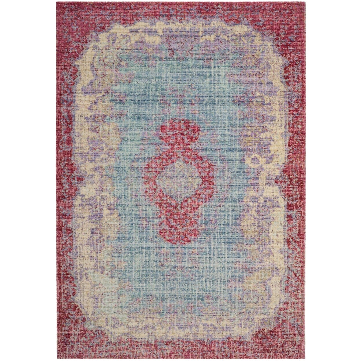 SAFAVIEH Windsor WDS305A Light Blue / Fuchsia Rug