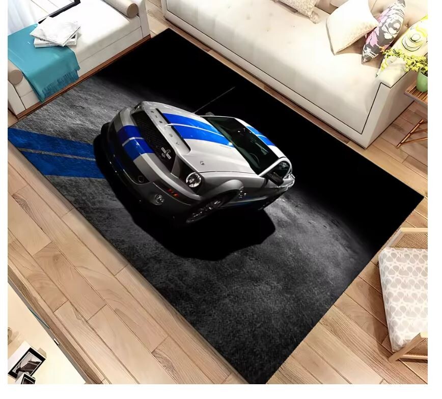 Ford Mustang Cobra Rug 160CM x 230CM Ford Mustang GT Carpet BIG