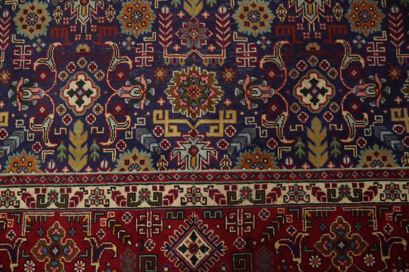 Blue Living Room Area Rug 7×10 Traditional Hand-made Vintage Wool Classic Carpet