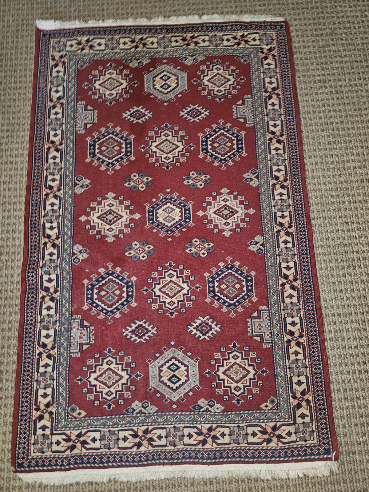 Vintage Oriental Hand-Knotted Area Rug 39″ x 64 1/2″ Wool Carpet