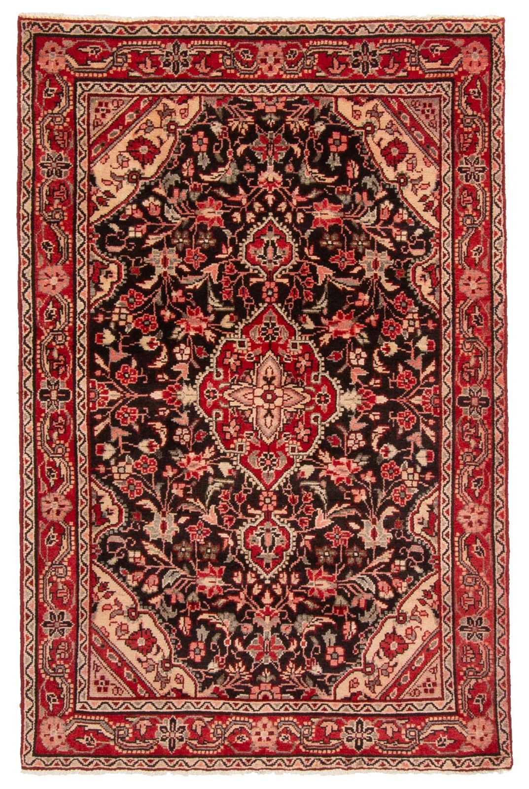 Vintage 3’5″ x 5’4″ Traditional Hand Knotted Vegetable Dye Wool Area Rug