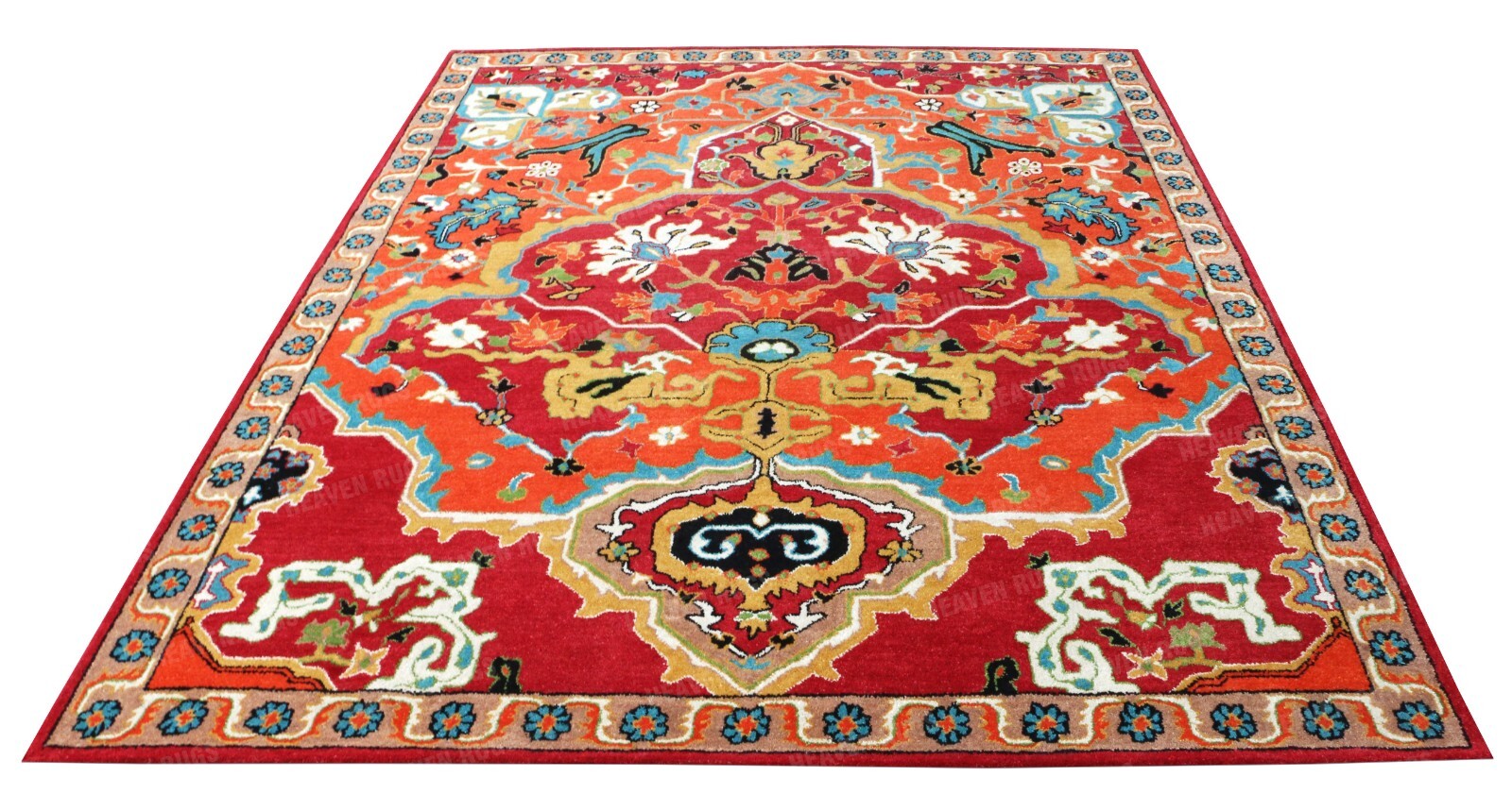 Sultanabad Red Handmade Tufted Traditional Wool Rug (No Additional Fees)
