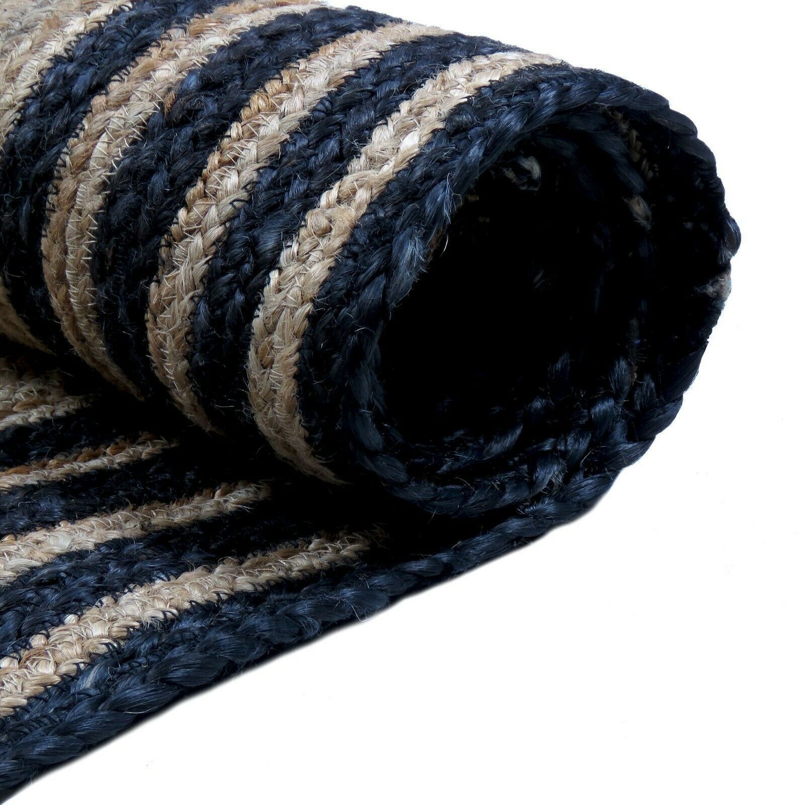 Rug Indian Carpet 100% Cotton & Jute Runner Handmade Farmhouse Floor Area Rug