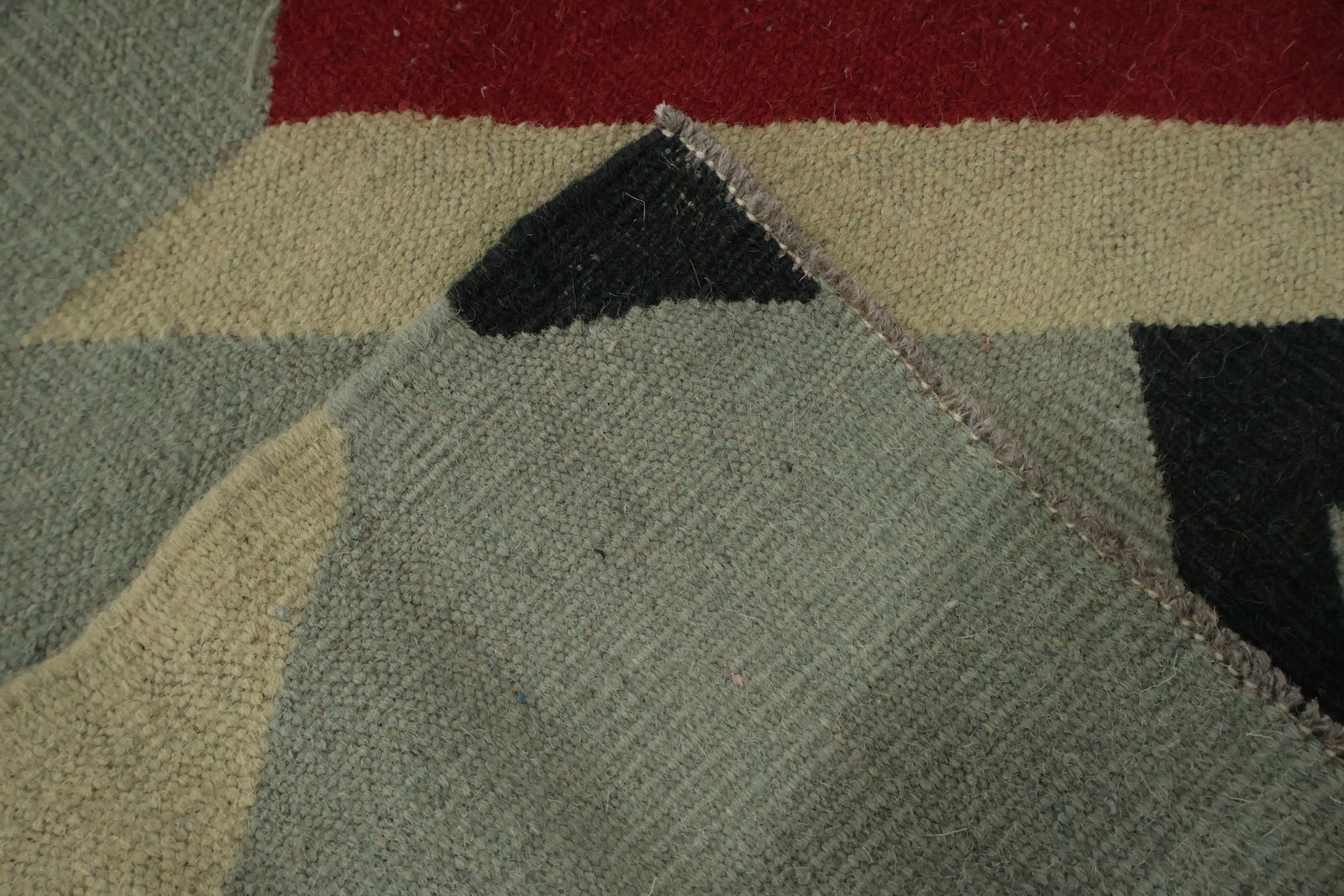 Modern Art Kilim Large Rug 12×15 Ft Hand-Woven Reversible Oriental Wool Carpet
