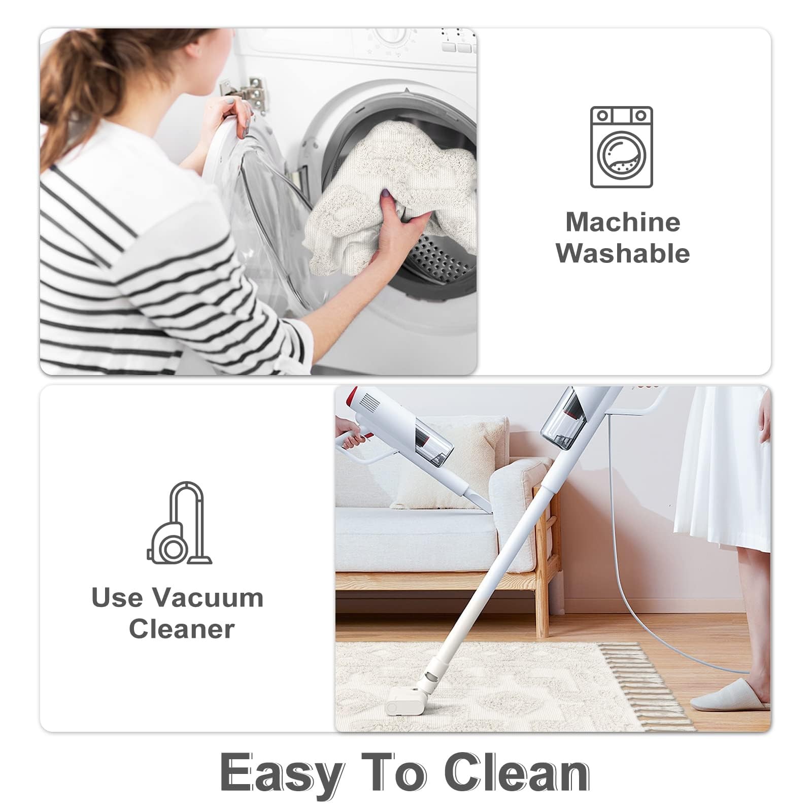 Uphome Boho Bathroom Runner Rug 2 X 4.3 Washable Woven Cotton Bedroom Rug