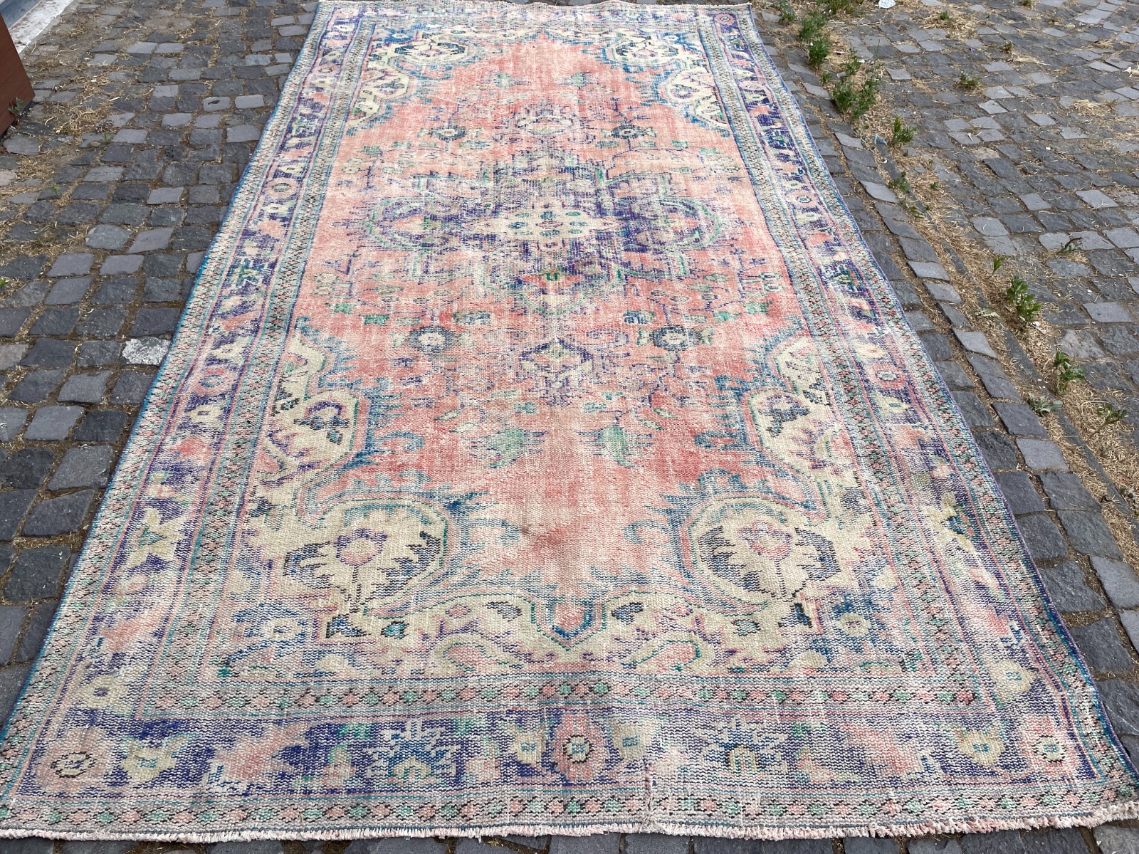 Turkish Vintage Rug, Handmade Wool Rug, Bohemian Large Rug, 5,9 x 11, ft