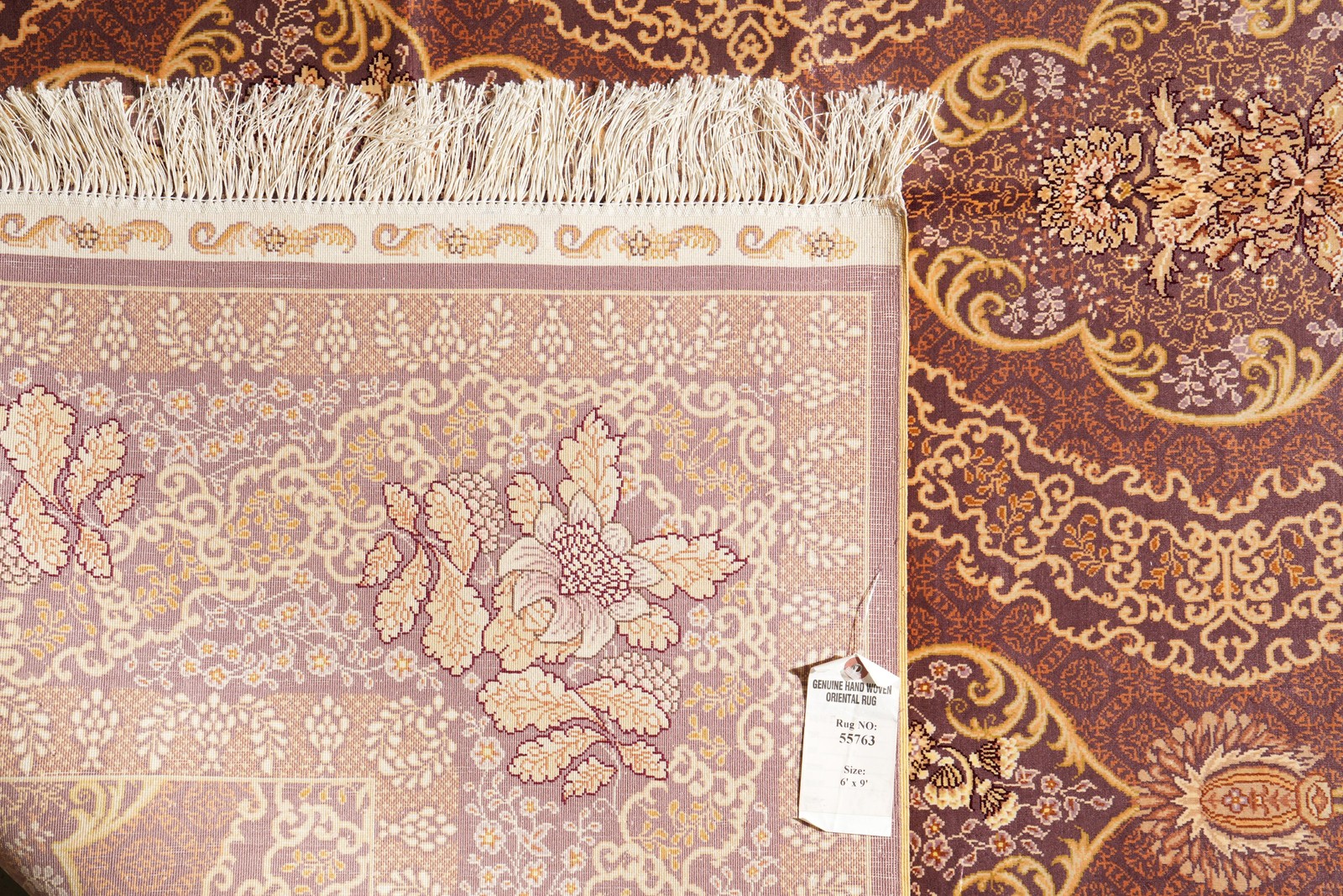 6 x 9 Hand-Knotted Bamboo Silk Carpet Rust Gold #PIX-55763