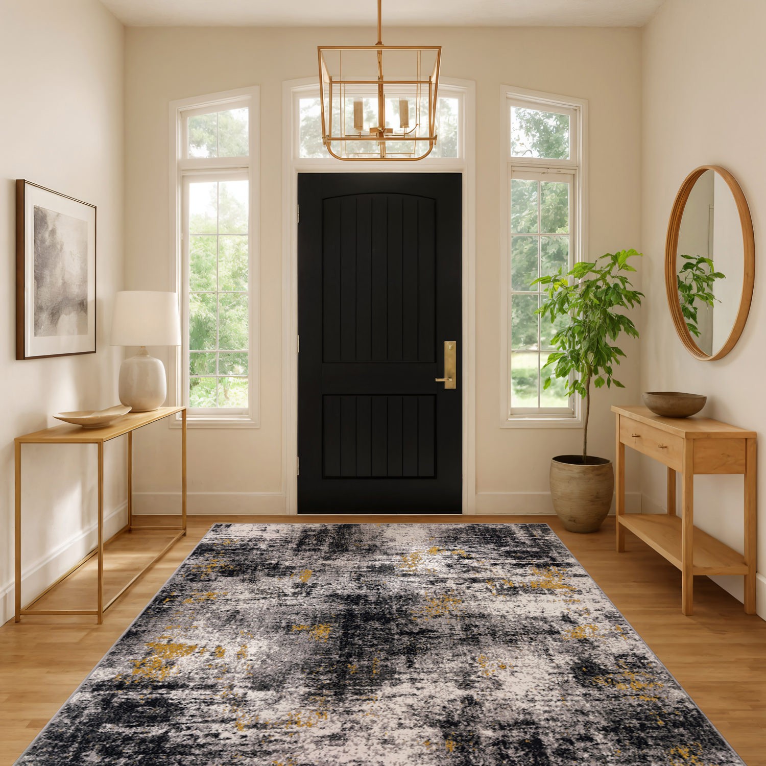 Rugshop Large Rugs Adare Contemporary Abstract Carpet for Living Room 8×10 Rugs