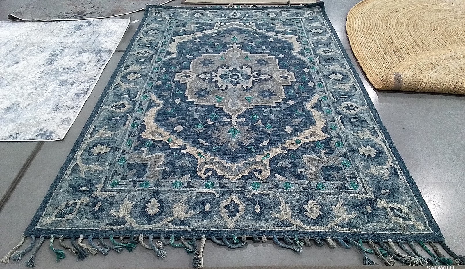 DARK BLUE / GREY 6′-0″ x 9′-0″ Flaw in Rug, Reduced Price 1172799155 APN230A-6